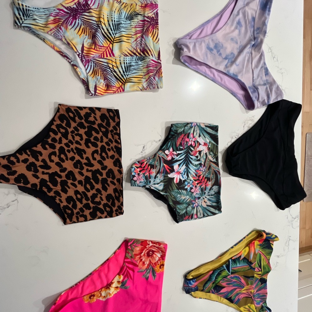 Colorful Patterned Bikini Bottoms Set - image 1